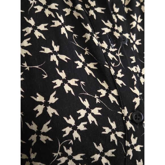 Cute Black with Floral Print Button Up Dress By Tylho for Anthropologie, Small - Picture 4 of 6